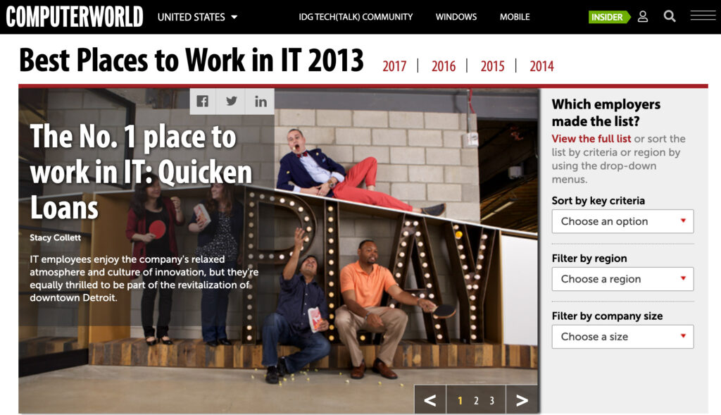 Computerworld Best Places to Work